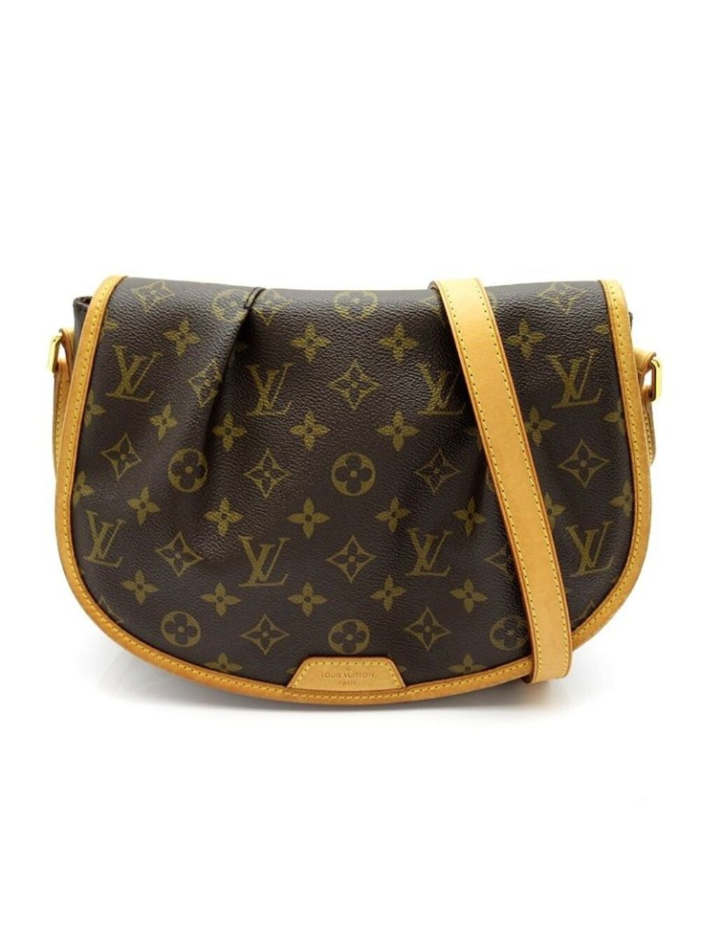 Louis Vuitton Menilmontant PM Monogram Shoulder Bag Brown